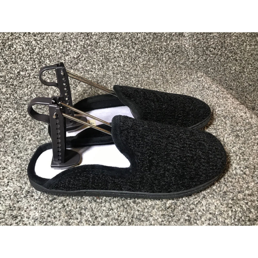 Dearfoams Dluxe New Women's Size Large 9-10 Memory Foam Black Slip On